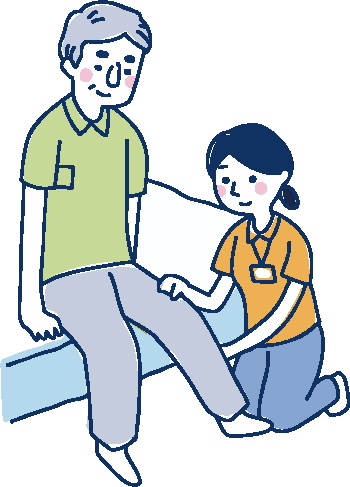 施術を受けるお年寄りのイラスト